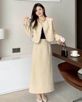 France style elegant coat winter skirt 2pcs set