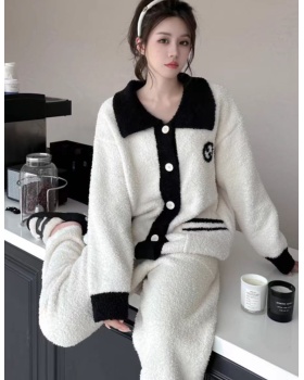 Autumn and winter cardigan pants a set for women