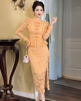 Package hip Pseudo-two cheongsam maiden dress for women