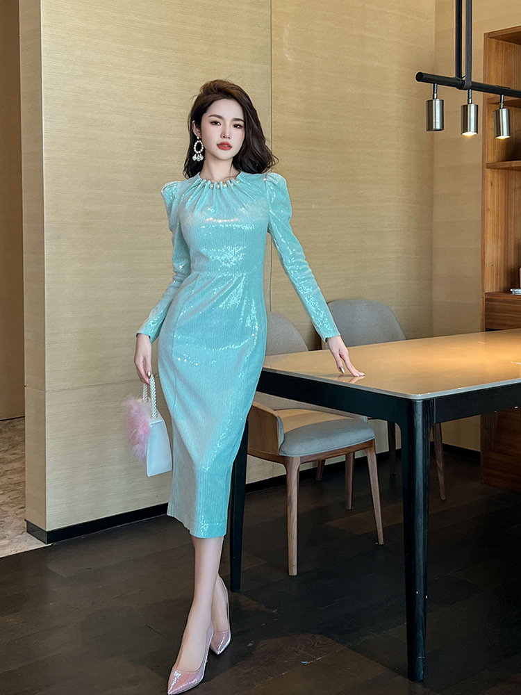 Banquet slim dress party sequins formal dress