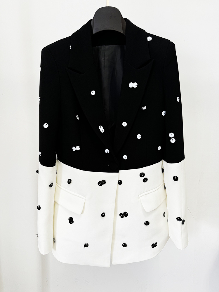 Mixed colors beading jacket European style business suit 2pcs set