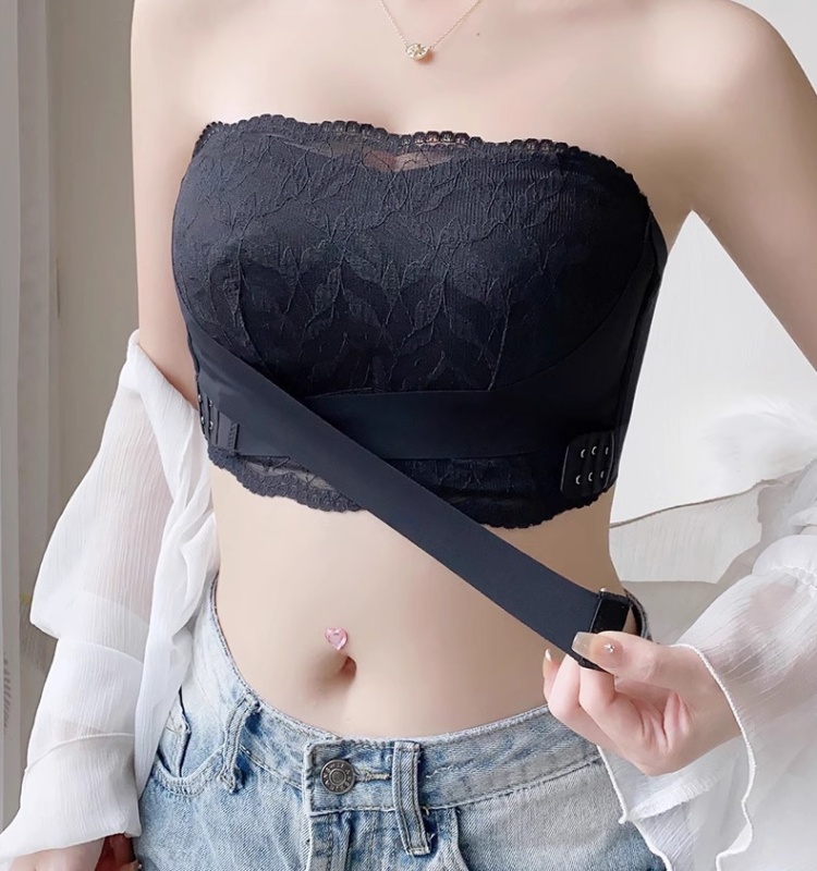 Not shoulder strap thin Bra big chest underwear for women