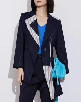 Mixed colors autumn business suit splice tops for women