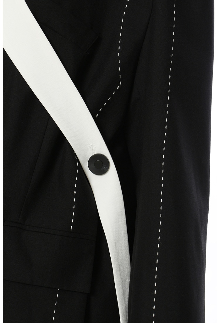 Black-white splice coat loose business suit