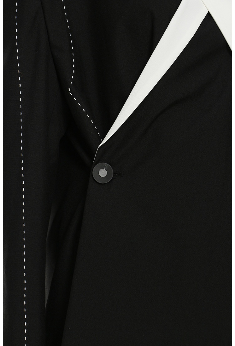 Black-white splice coat loose business suit