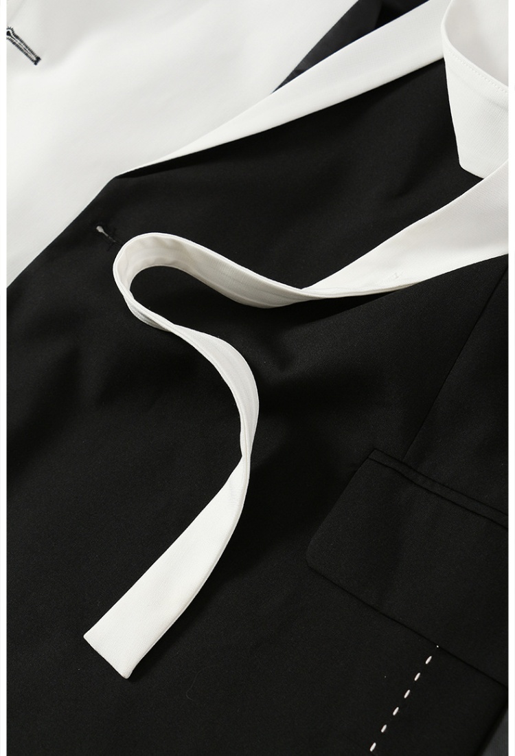 Black-white splice coat loose business suit