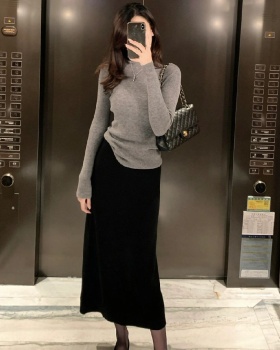 Autumn and winter skirt knitted bottoming shirt a set