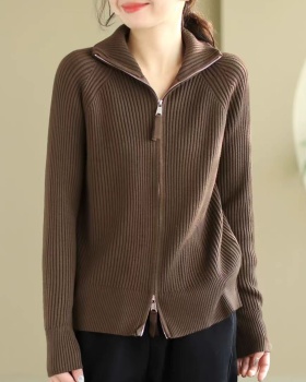 Casual zip doll shirt imitation of long sleeve coat