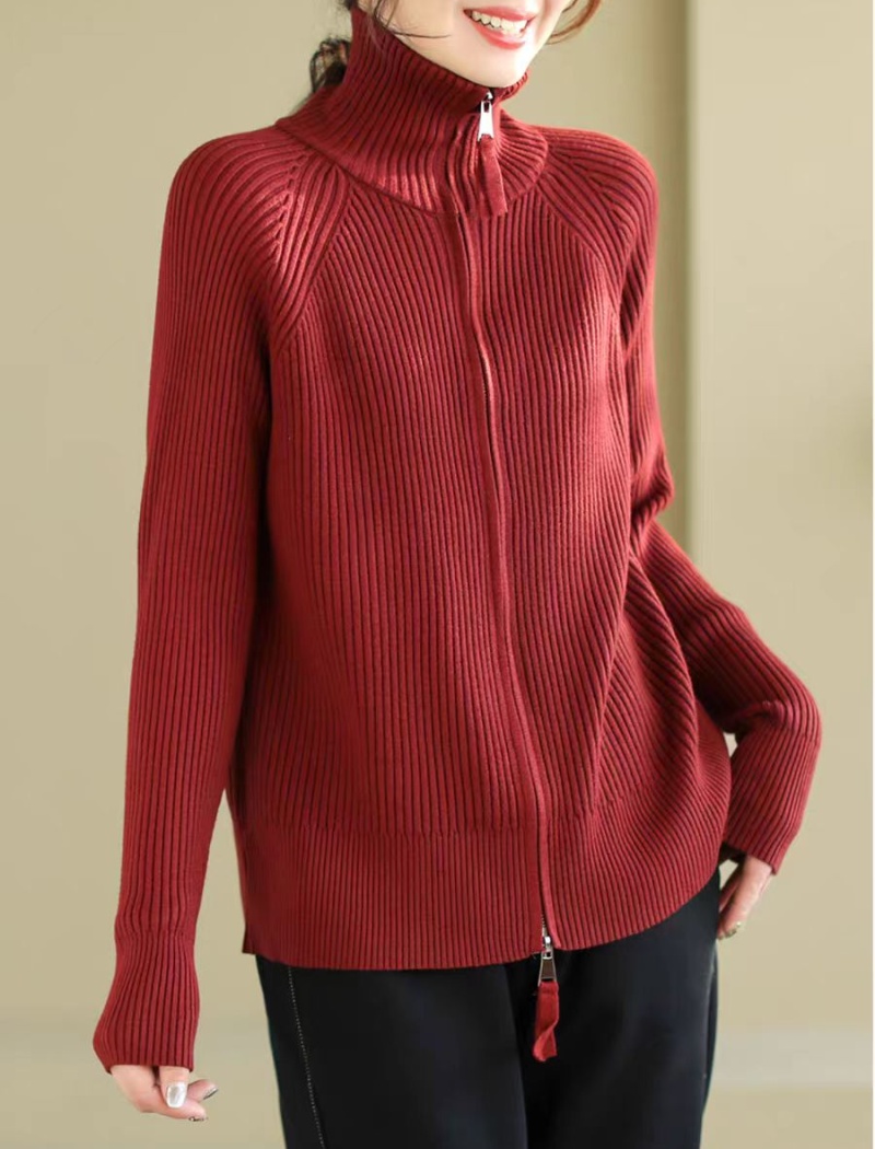 Casual zip doll shirt imitation of long sleeve coat