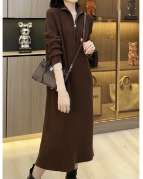 Thick long sweater dress all-match fashion dress