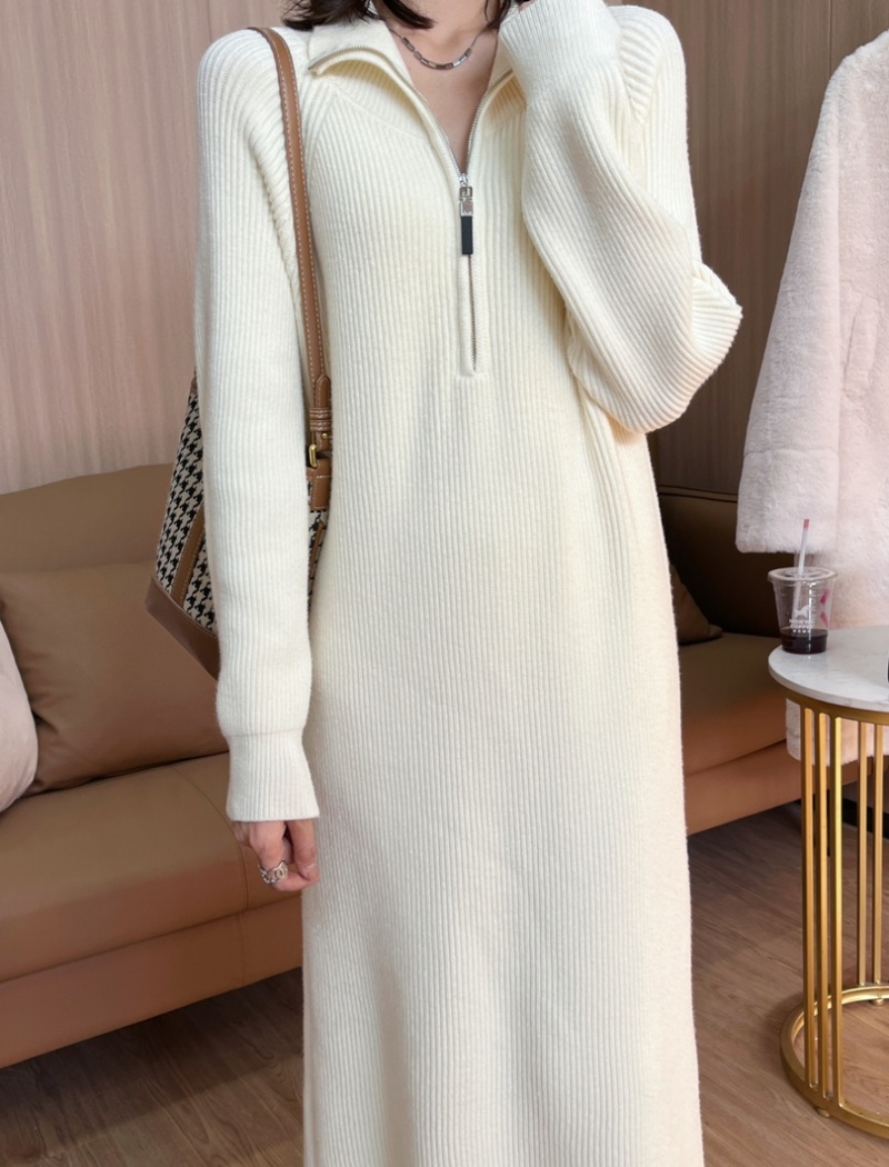 Thick long sweater dress all-match fashion dress