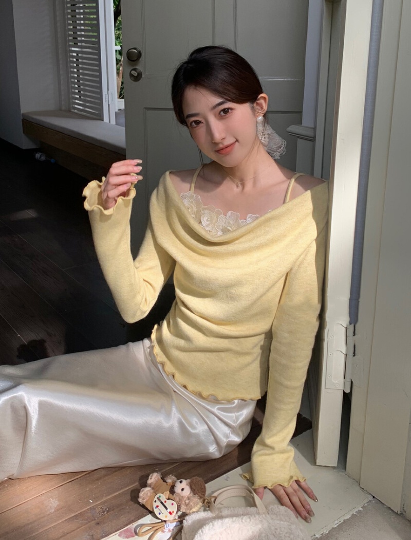 Tender Korean style tops enticement stereoscopic sweater