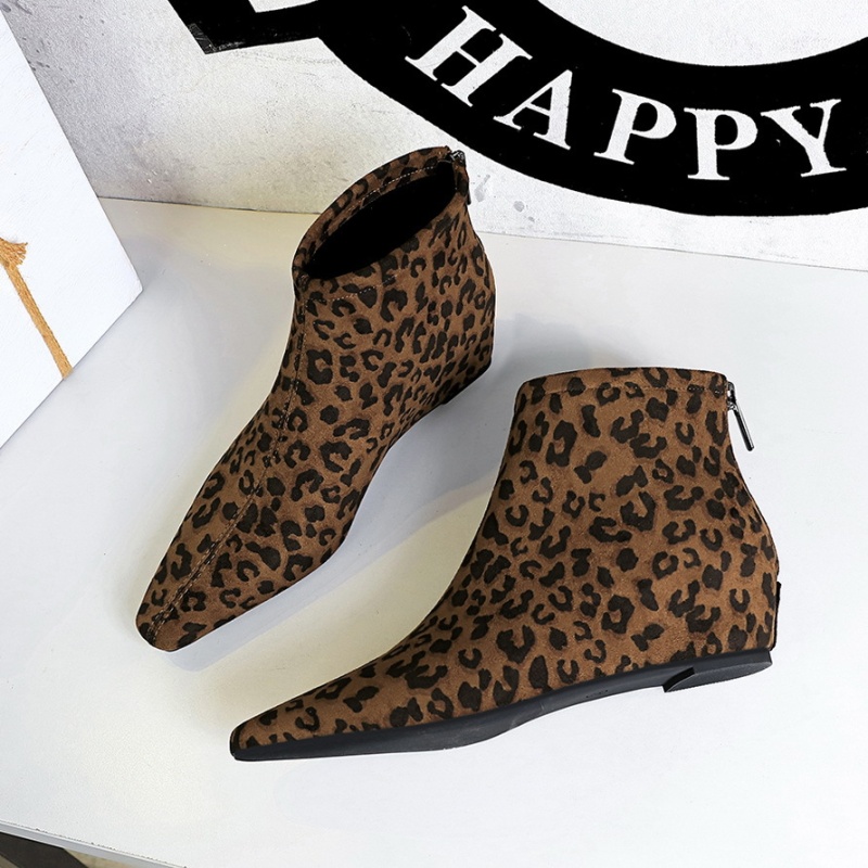 After the zipper short boots middle-heel ankle boots