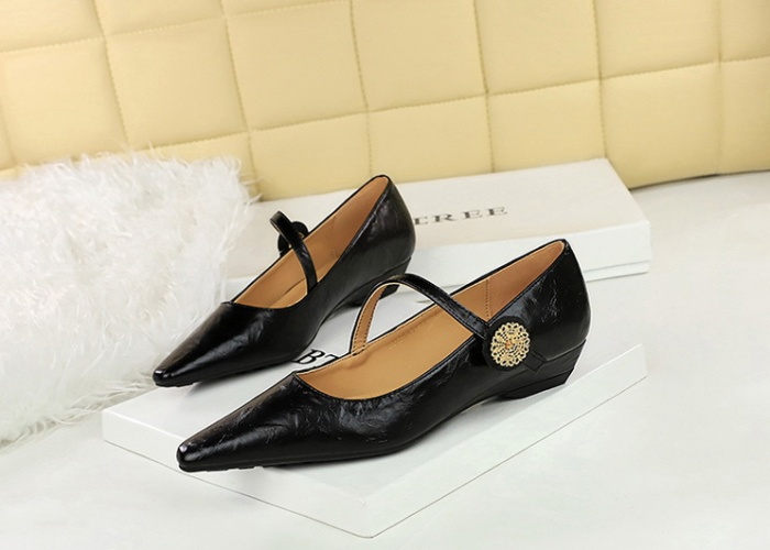 Slipsole low shoes retro light luxury high-heeled shoes