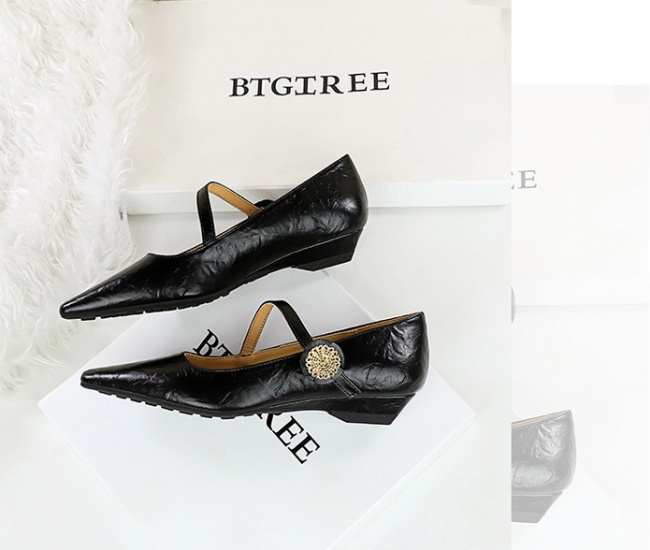 Slipsole low shoes retro light luxury high-heeled shoes