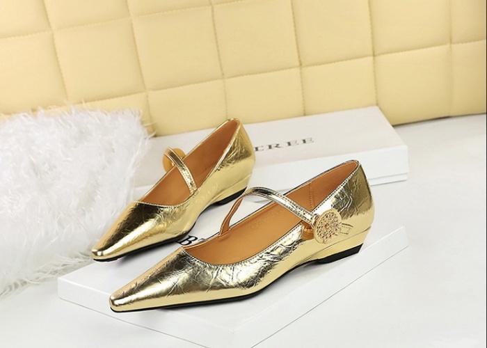 Slipsole low shoes retro light luxury high-heeled shoes