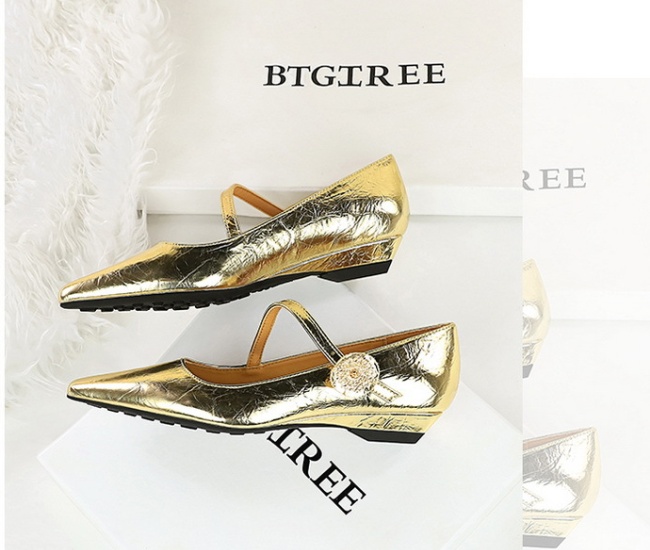 Slipsole low shoes retro light luxury high-heeled shoes