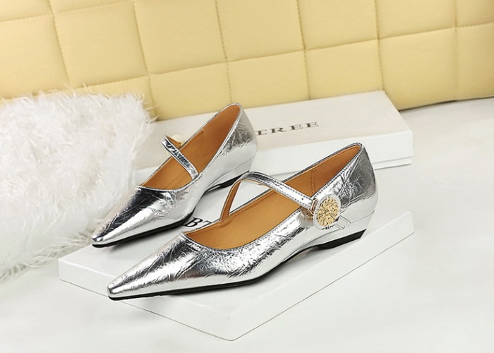 Slipsole low shoes retro light luxury high-heeled shoes