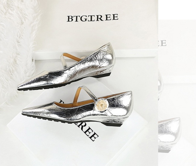 Slipsole low shoes retro light luxury high-heeled shoes