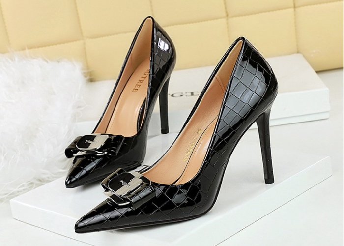 Metal high-heeled shoes fine-root shoes for women