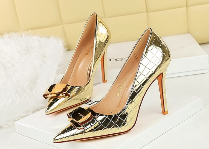 Metal high-heeled shoes fine-root shoes for women