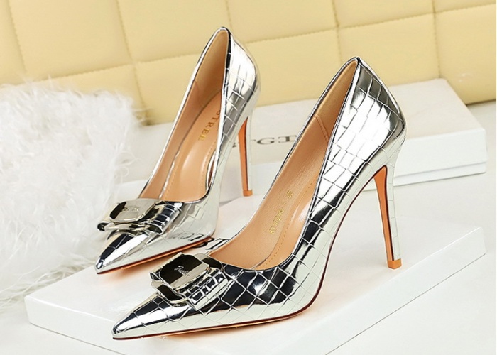 Metal high-heeled shoes fine-root shoes for women