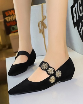 Slipsole all-match broadcloth low retro metal decoration shoes