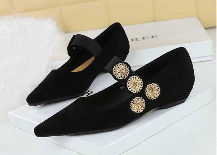 Slipsole all-match broadcloth low retro metal decoration shoes