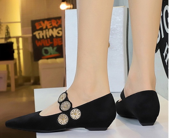 Slipsole all-match broadcloth low retro metal decoration shoes