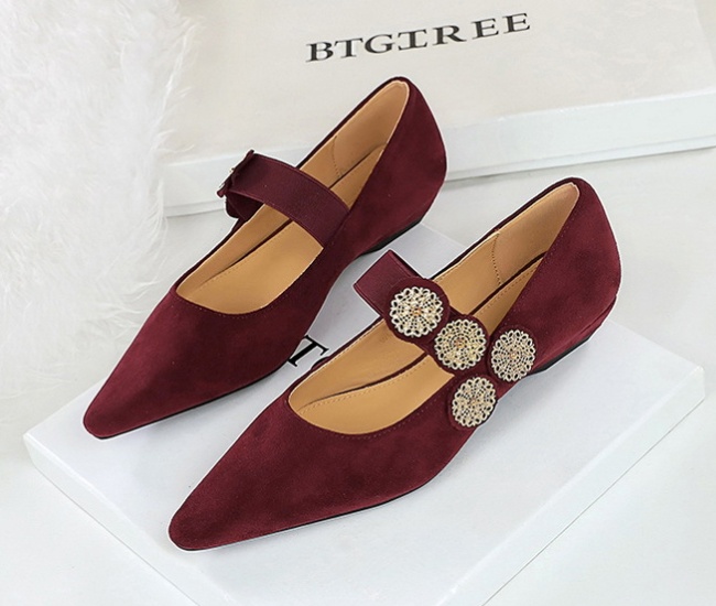 Slipsole all-match broadcloth low retro metal decoration shoes