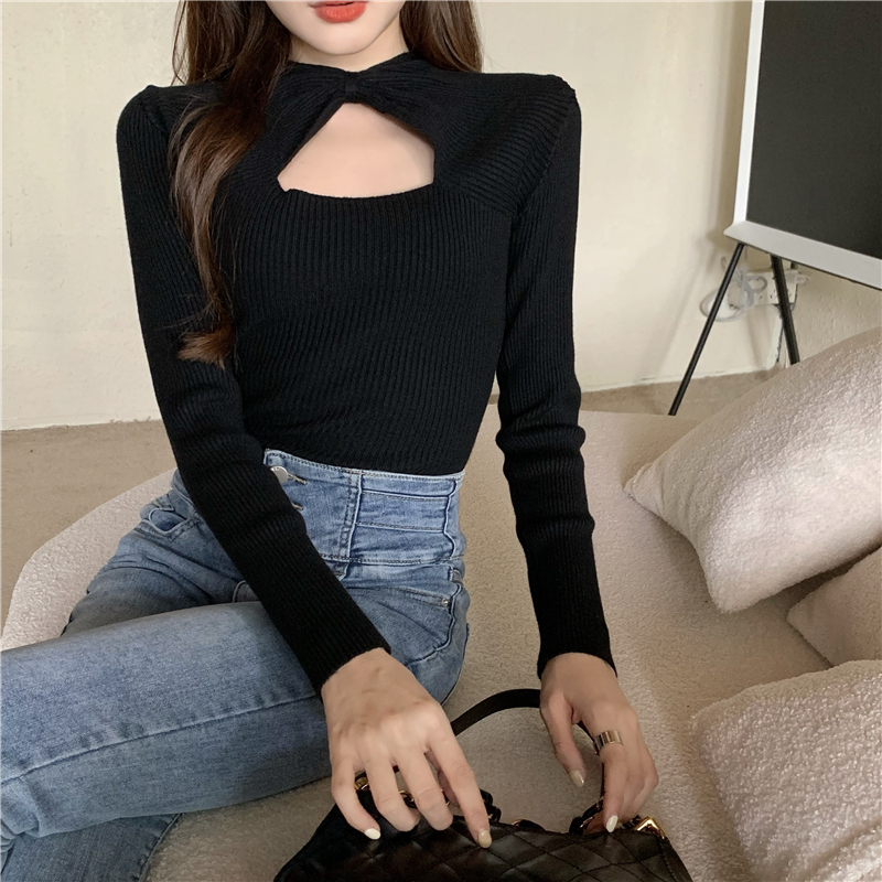 Unique autumn and winter tops knitted bottoming shirt for women