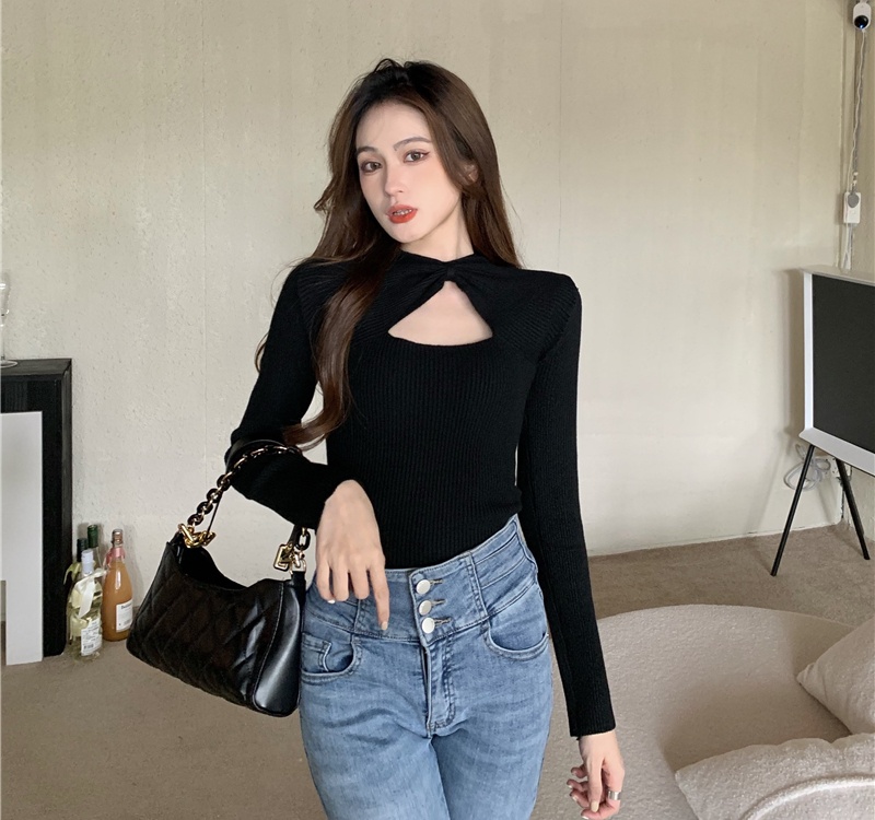 Unique autumn and winter tops knitted bottoming shirt for women