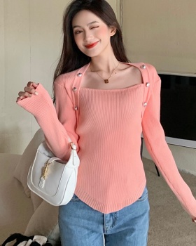 Pure slim bottoming shirt long sleeve sweater for women