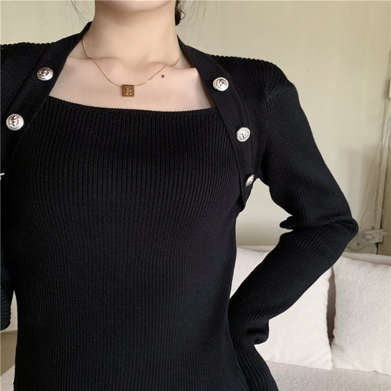 Pure slim bottoming shirt long sleeve sweater for women