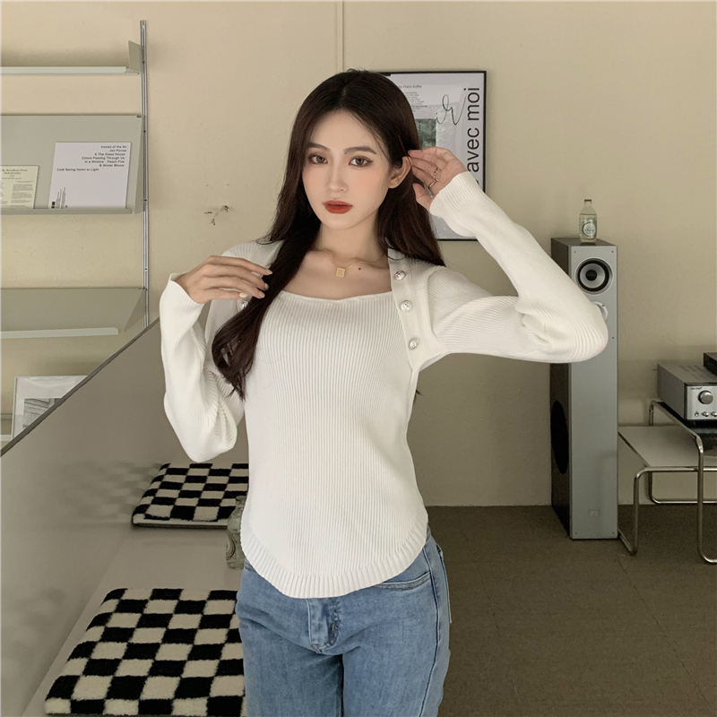 Pure slim bottoming shirt long sleeve sweater for women