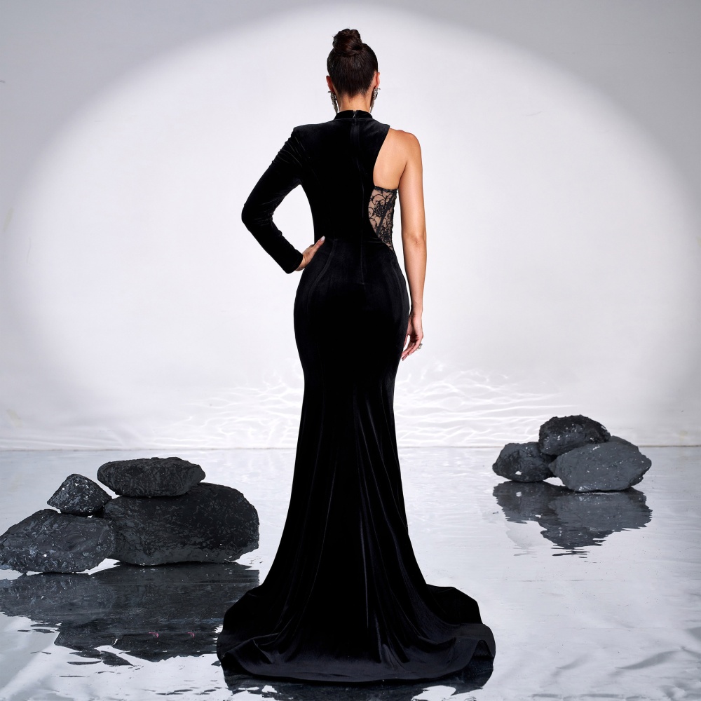 Sexy long dress banquet hollow evening dress