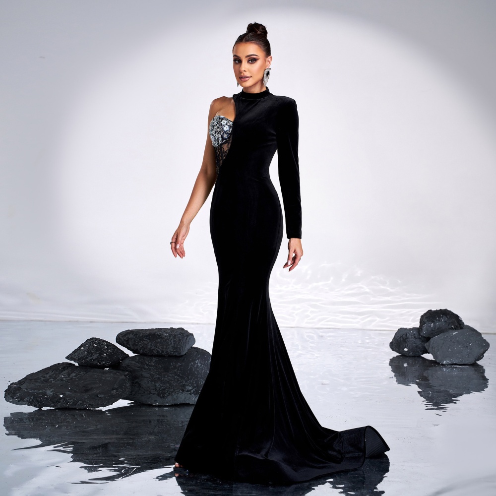 Sexy long dress banquet hollow evening dress