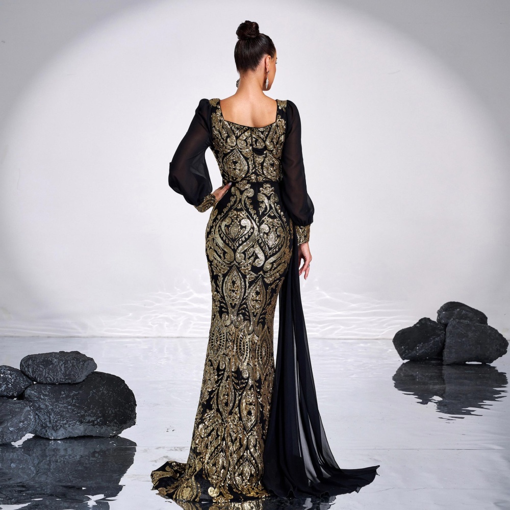 European style banquet dress sexy evening dress for women