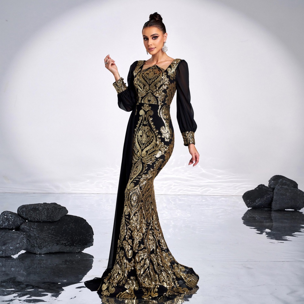 European style banquet dress sexy evening dress for women