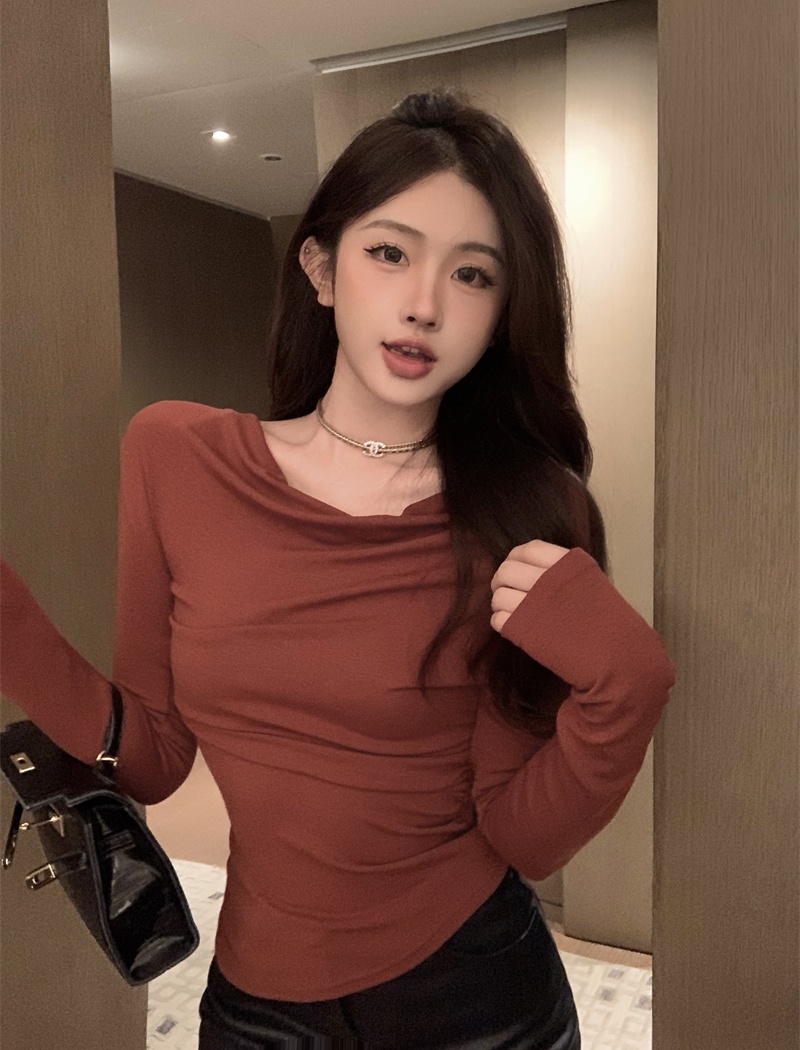 Multiple wear method short tops long sleeve T-shirt