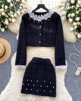 Short Korean style skirt Western style coat a set