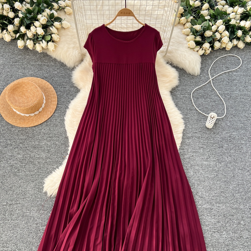 Drape dress big skirt long dress for women