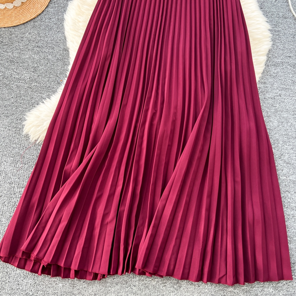 Drape dress big skirt long dress for women