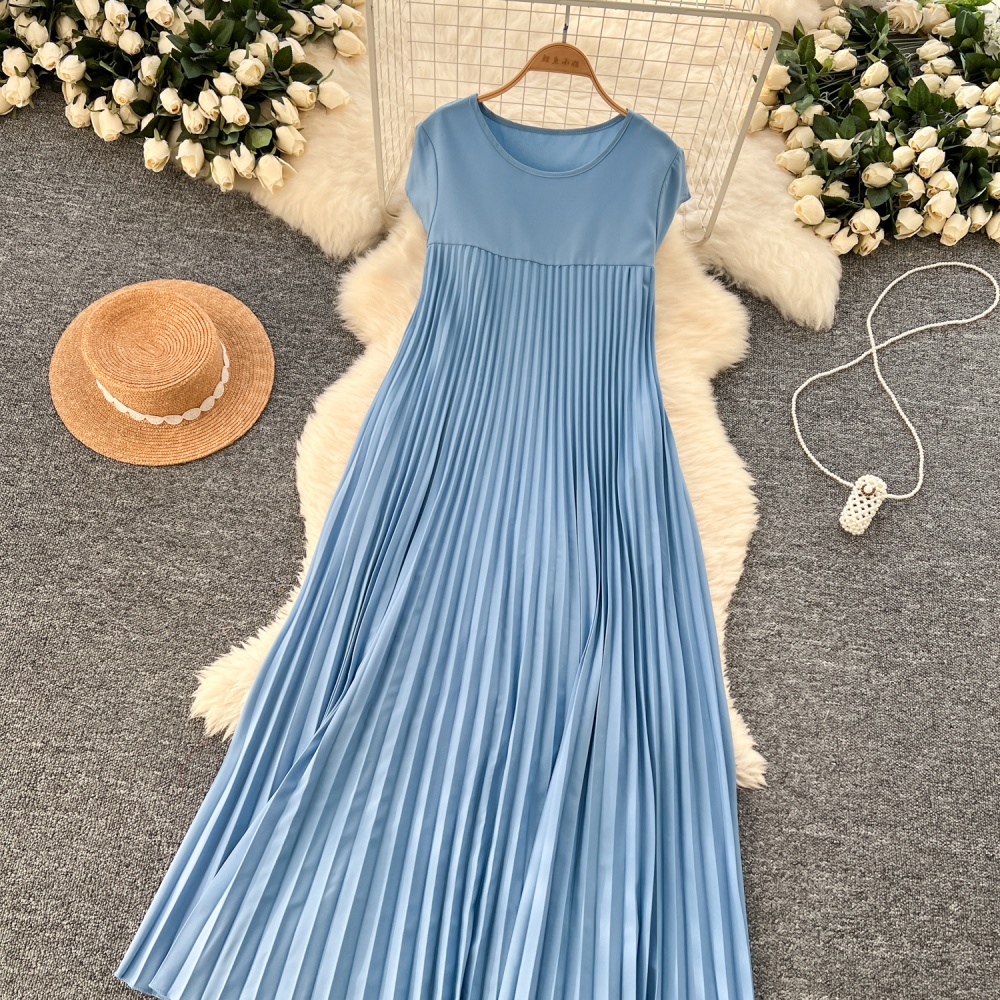 Drape dress big skirt long dress for women