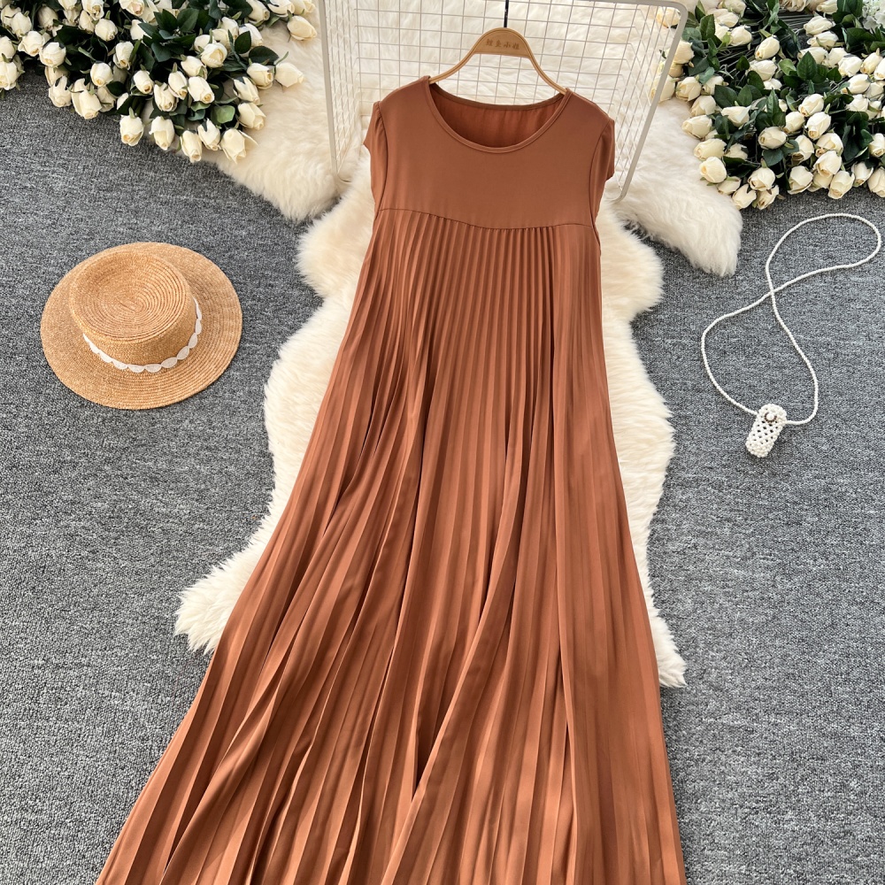 Drape dress big skirt long dress for women