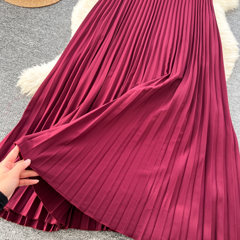 Drape dress big skirt long dress for women