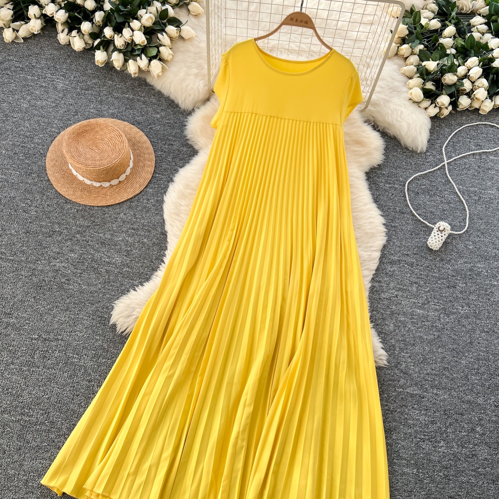 Drape dress big skirt long dress for women