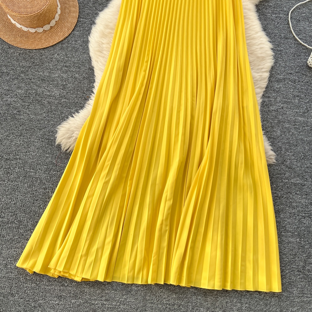 Drape dress big skirt long dress for women