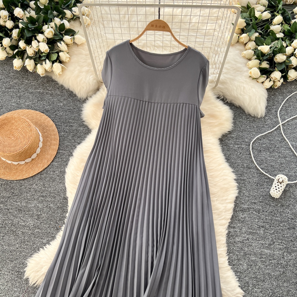 Drape dress big skirt long dress for women