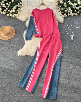 Korean style long pants Casual hoodie a set for women